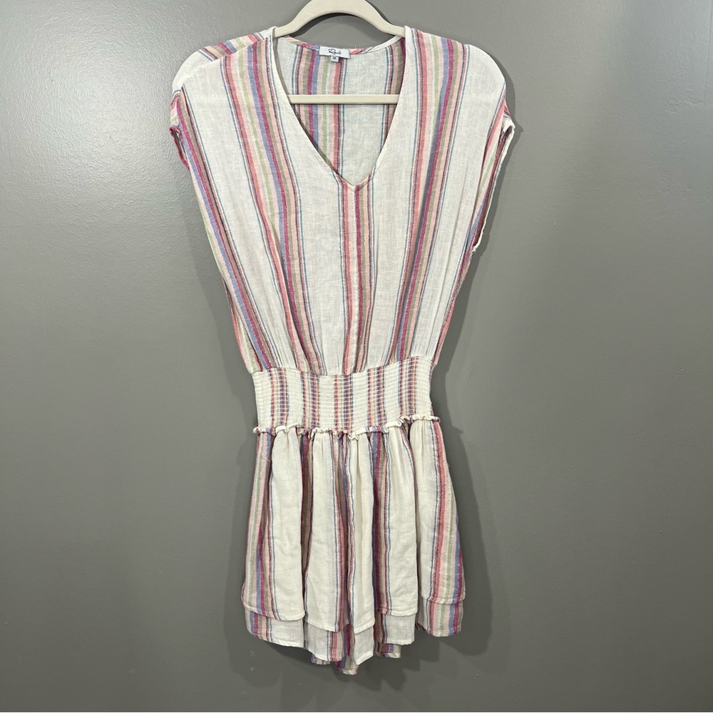 Rails Lucca Havana Stripe linen mini Dress size XS